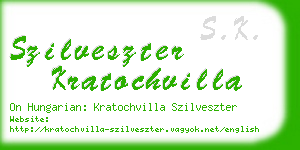 szilveszter kratochvilla business card